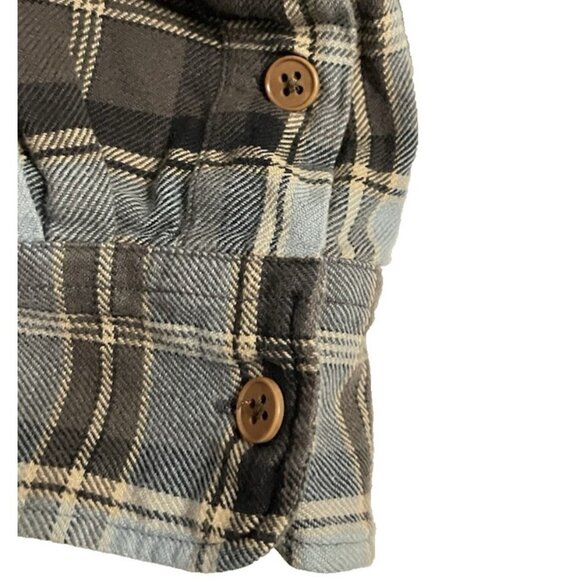 Vintage Polo Sport Ralph Lauren Shirt Womens sz M Blue Brown Plaid Cotton 90s - Picture 6 of 8